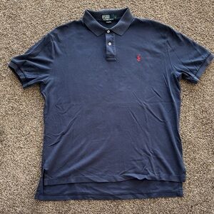 Polo by Ralph Lauren Navy Polo Shirt with Red Pony Embroidery